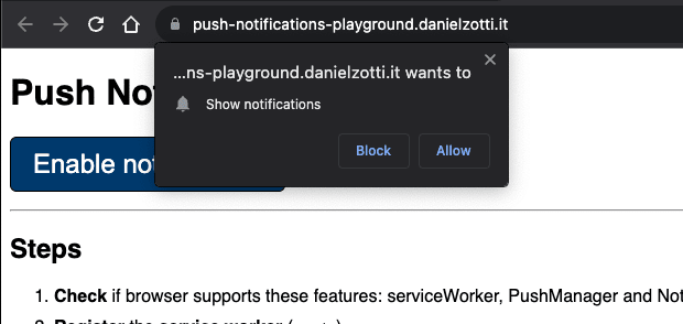 Notification in Browsers